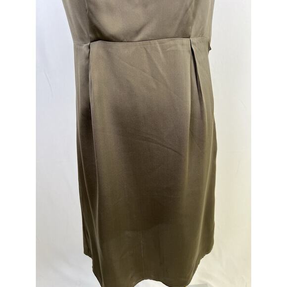 Banana Republic 100% Silk Sheath Mini Dress Tan Size 4 Party Cocktail - Picture 6 of 15
